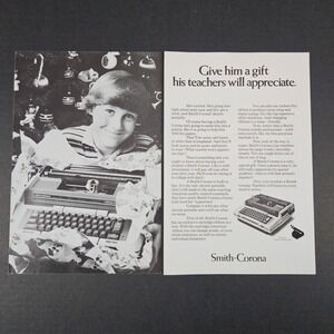 1980 Smith-Corona Electric Portable Typewriter Vintage Print Ad Christmas Gift